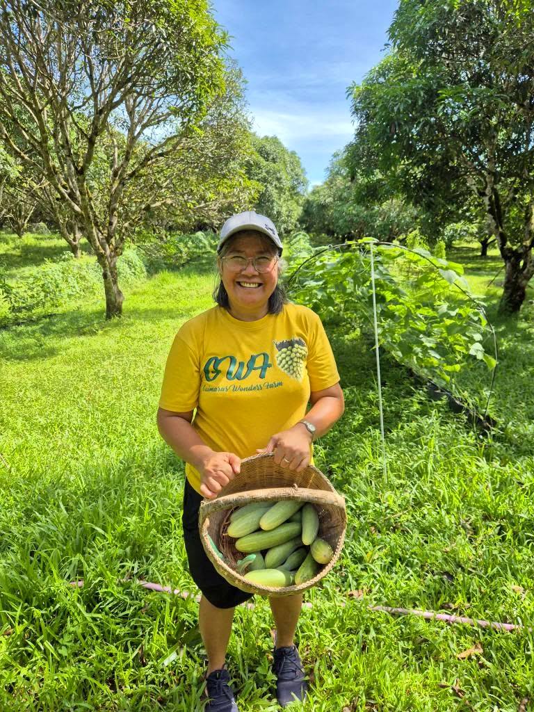 Rose Griesser in the orchard at Guimaras Wonder&rsquo;s Farm
